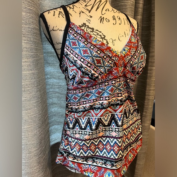 Kona Sol Printed Tankini top size L - Picture 3 of 8